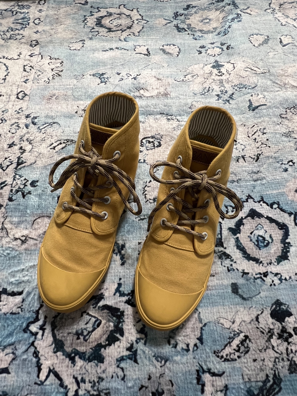 Bangs Unisex Mustard High-Top Canvas Sneakers